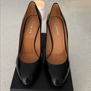 Coach Glossy Black Women's Heels